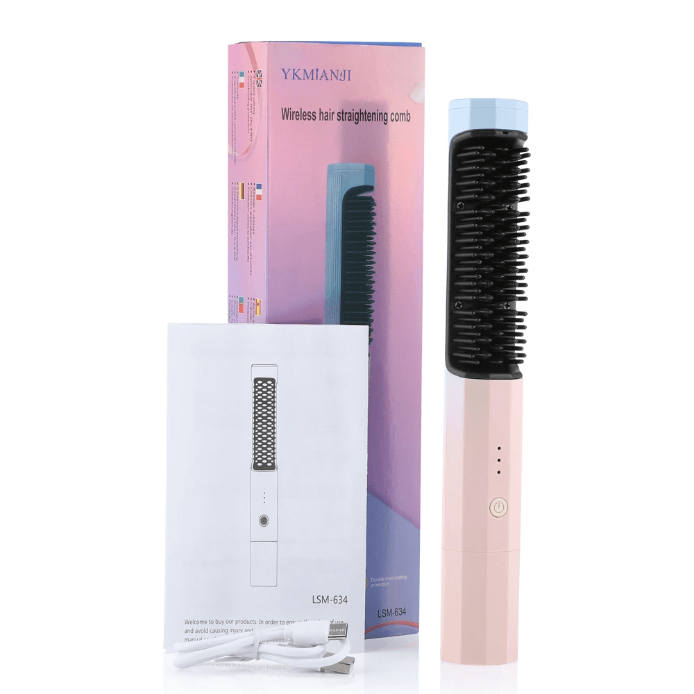 2 in 1 USB Wireless Straightening Brush